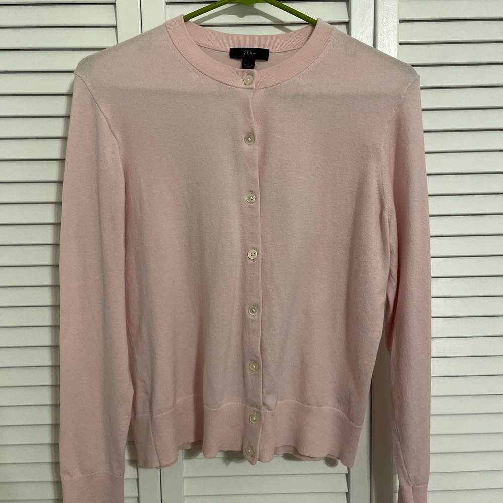 J Crew blush pink Jackie cardigan sweater - size L
